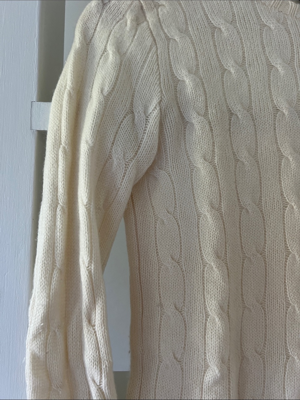 Ralph Lauren Black Label Cashmere Cable-Knit Crewneck slim Sweater - Picture 3 of 6